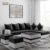 7 Seater Black L Shape Sofa Set + Ottoman For Sale In Lahore DHA