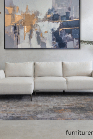 White L-Shaped Recliner Sofa Set Lahore