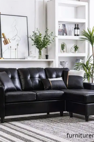 4 Seater Black L Shape Sofa Set For Price In Lahore