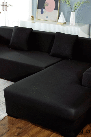 4 Seater Black L Shape Sofa Set For Price In Lahore