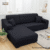 4 Seater Black L Shape Sofa Set