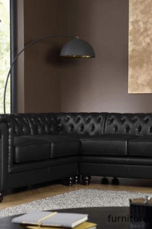 leather 5 Seater Black L Shape Sofa Set Price in Lahore