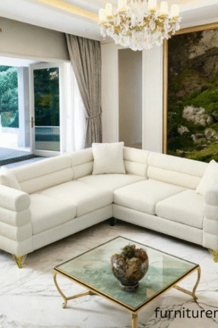 White L Sofa For Apartments In Lahore