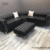 leather 5 Seater Black L Shape + Ottoman For Sale In Lahore