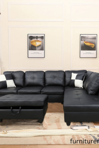 6 Seater Black L Shape Sofa Set For Price In Lahore
