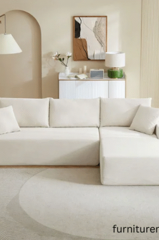 Custom Made White L Sofa Lahore
