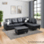 Black 6 Seater L Shape Sofa Set For Price In Lahore