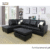 6 Siter Black L Shape Sofa Set + Ottoman For Sale In Lahore