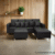 6 Seater Black L Shape Sofa Set + Ottoman For Sale In Lahore DHA