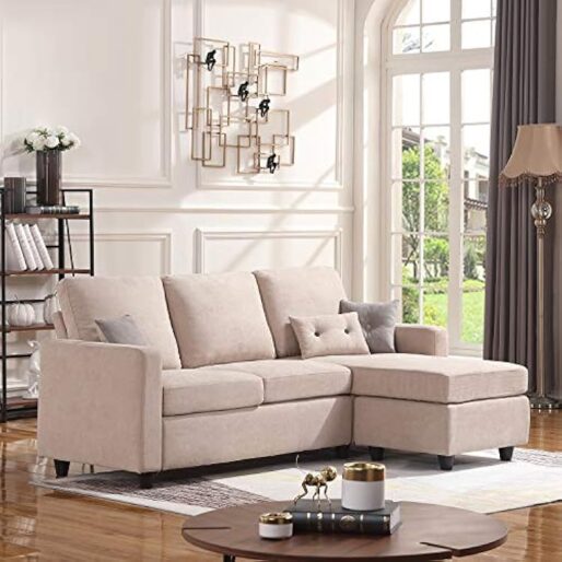 Beige L-Shaped Sofa