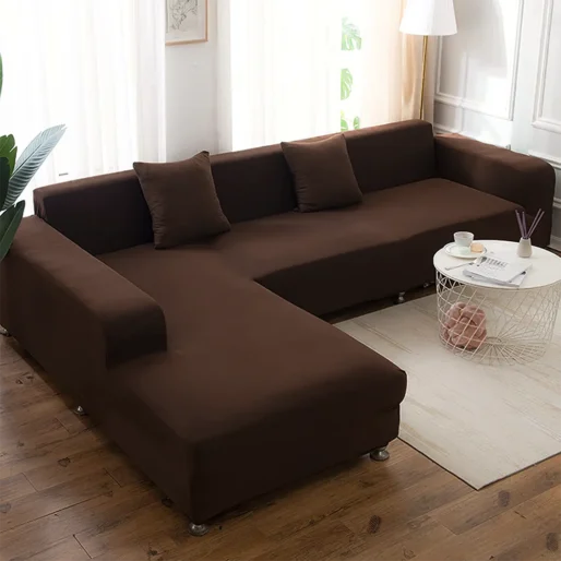 Brown L-Shaped Sofa