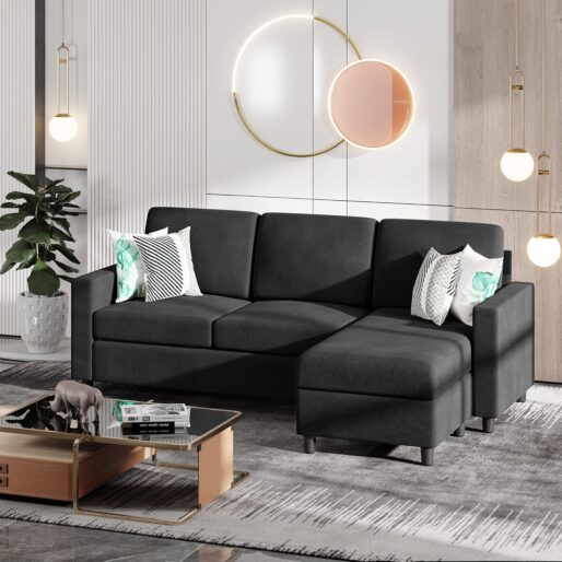 Charcoal L-Shaped Sofa