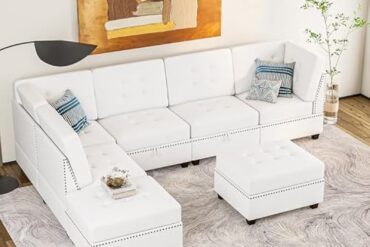 Ivory L-Shaped Sofa