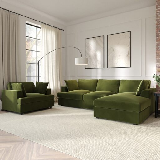 Olive L-Shaped Sofa