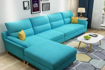 Teal L-Shaped Sofa