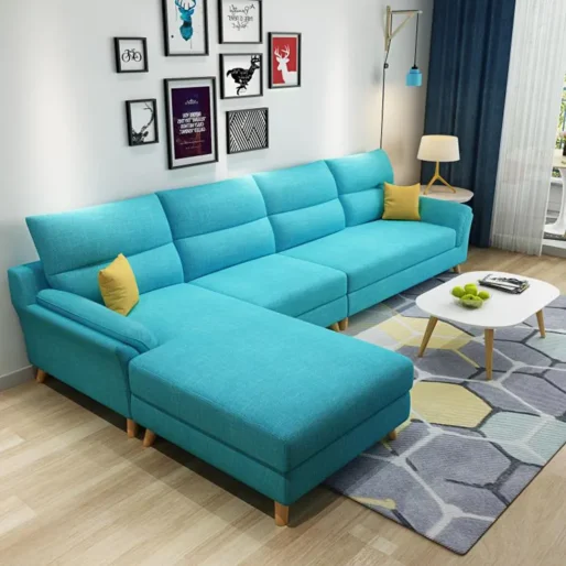 Teal L-Shaped Sofa