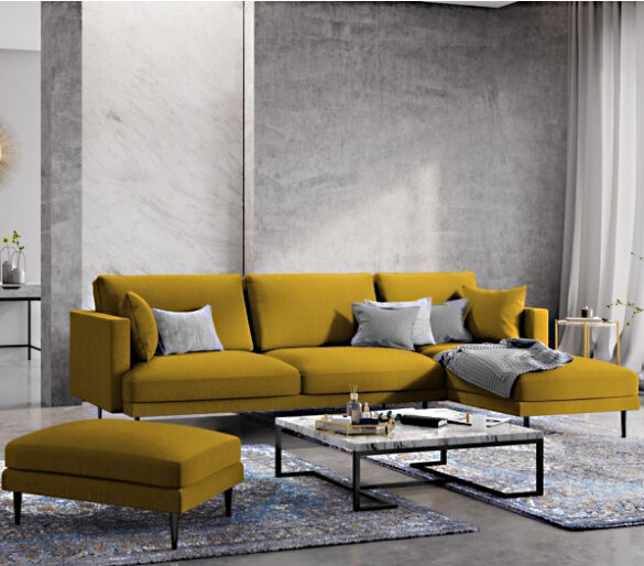 Yellow L-Shaped Sofa